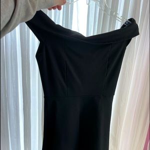 Lulu’s Black Off the Shoulder Mini Dress